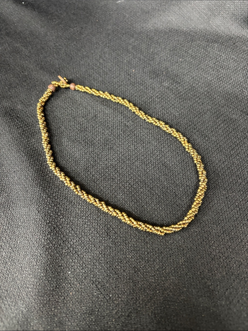 Gold Beaded Twist Necklace - Women's Jewelry